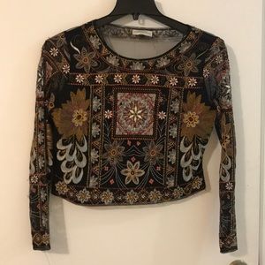 ZARA BEADED MESH TOP